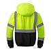 Ubon High Visibility Winter Safety Jackets for Men, Waterproof Reflective Hi Vis Construction Jacket for Cold Weather, Lime, XX-Large