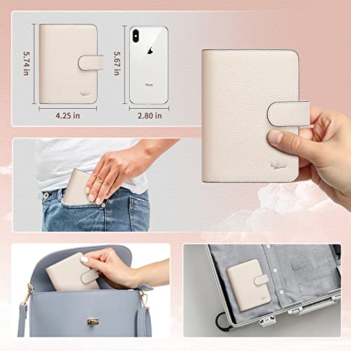 Passport Holder Genuine Leather Passport Wallet Rfid Blocking For Men And Women Designer Passport Cover With Snap Closure Fit For 4 X 3 Inches Immunization Record Card Beige #TOP3