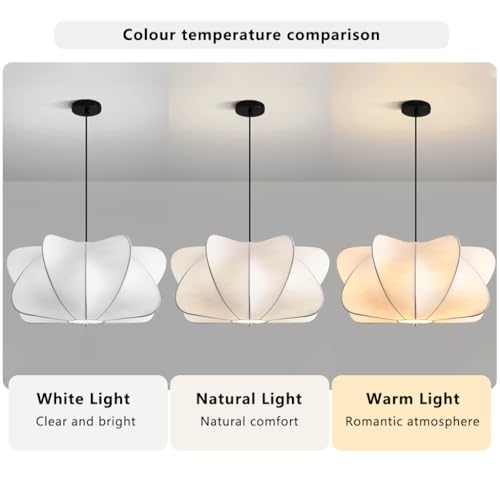 Lámpara de seda blanca decorativa para comedor y dormitorio moderno 5