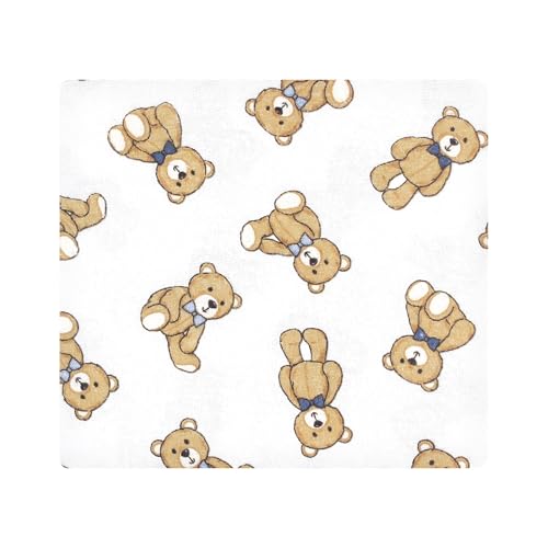 Image of Little Treasure Hudson Baby Cotton Poly Flannel Receiving Blankets Multipack, Blue Gentleman Bear, 30x30 inches