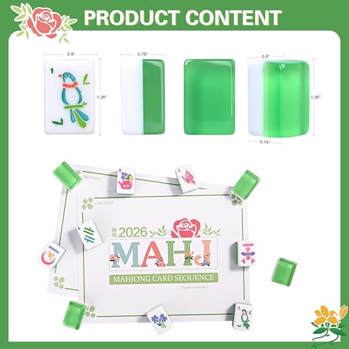 Premium American Mahjongg Set, 166 fichas translucidas miniatura 2