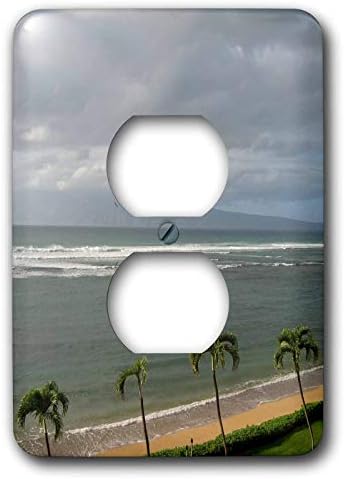 3dRose Patricia Sanders Hawaii - Palm Trees Along Maui Coast of Hawaii Travel - 2 plug outlet cover (lsp_29339_6) image 2