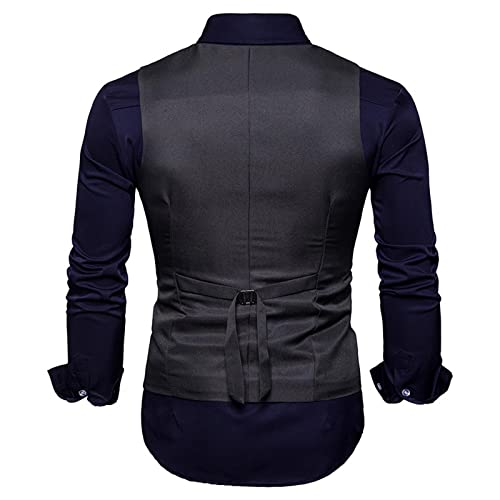 Zeiyignr Men's Suit Vest Slim Fit Double Breasted Dress Vest Casual Business Formal Waistcoat V Neck Party Wedding Vests3