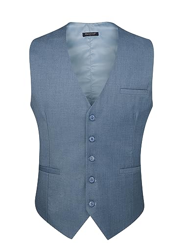 Image of Enlision Men's Suit Vest Business Formal Dress Waistcoat Solid Color Vest for Suit or Tuxedo