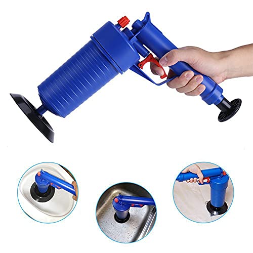 Limpiador De Desagües De Alta Presión, Tipo Pistola Con Cuatro Ventosas | Disparador Neumático, Ligero (850 Gramos), Apto Para Desagües De Suelo De Cocina Y Baño
