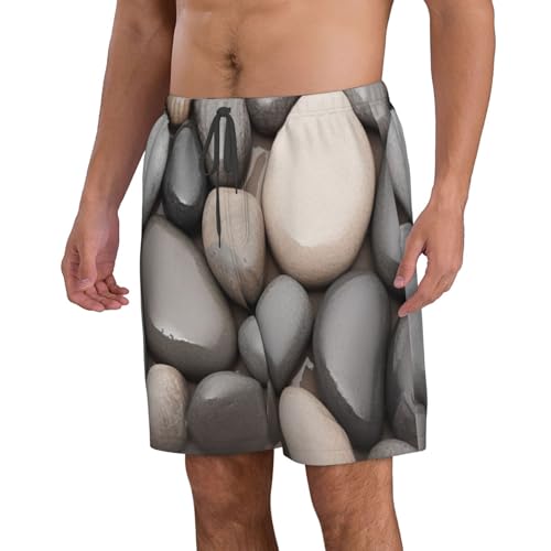 The Pebbles by The Seaside Men's Beach Pants-Quick-Dry & Comfortable Mens Beach Shorts for Men, Perfect for Surfing and Everyday Wear White2