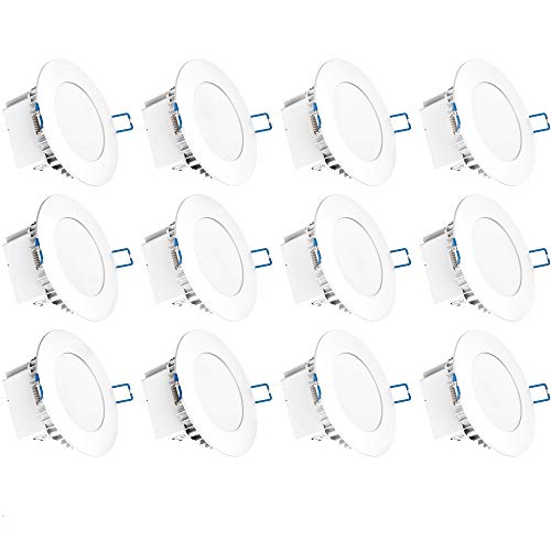 Sunco Lighting 12 Pack 4 Inch Slim LED Downlight, Integrated Junction Box,10W=60W, 650