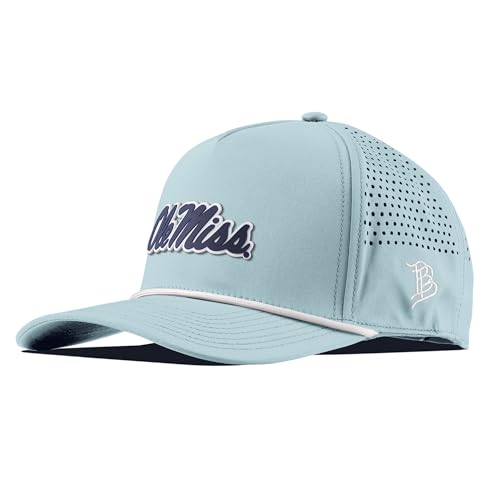 Branded Bills Officially Licensed x Mississippi Old Miss Rebels Sky Blue 5-Panel Ole Miss Navy Script PVC