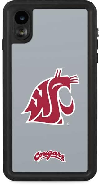 Skinit Waterproof Phone Case Compatible with iPhone XR - Officially Licensed College WSU Cougars Logo Design Grey