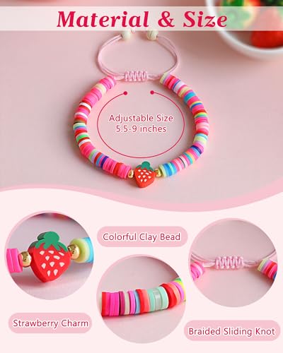 Berry First Birthday Gifts, Adjustable Strawberry Pearls Bracelet for Daughter Niece Granddaughter3