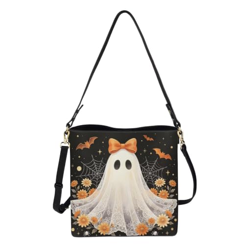Image of HUGS IDEA Boho Bags for Women Leather Handbag Shoulder Bucket Crossbody Purse