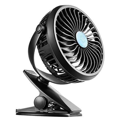 Tcjj Clip On Fan,Stroller Fan Personal Desktop Portable Usb Rechargeable Battery Powered Pram 3 Speeds Small Fan For Office Dorm Bedroom Stroller #TOP2