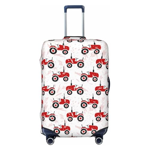 Travel Luggage Cover Protector - Red Wheeled Tractors Anti-Scratch Suitcase Covers Fits 18-32 Inch Luggage