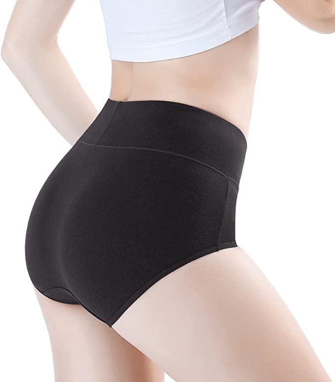 Image of DIVING DEEP Women's High Waisted Cotton Underwear Ladies Soft Briefs Panties | Women Antibacterial Cotton Hipster Panty | Women's Seamless High -Rise Panties Hipster (Pack of 4)