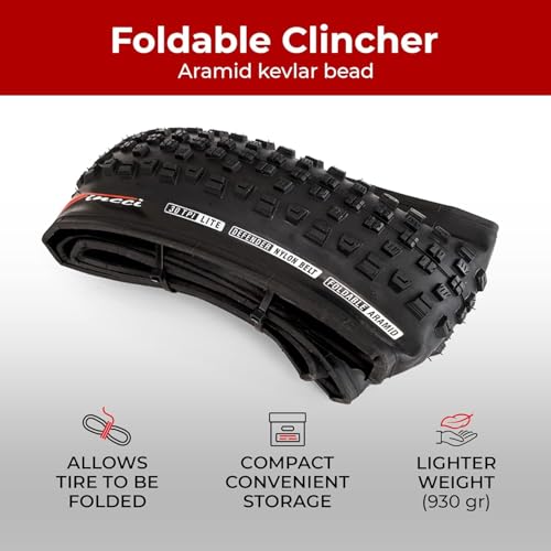 Fincci Pair 27.5 x 2.35 Bike Tire – Foldable Black 27.5
