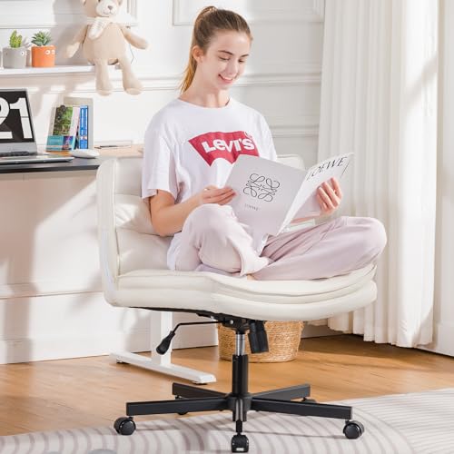 ♥大特価♥ デスクチェア ベージュ あぐら 椅子 オフィス 広い