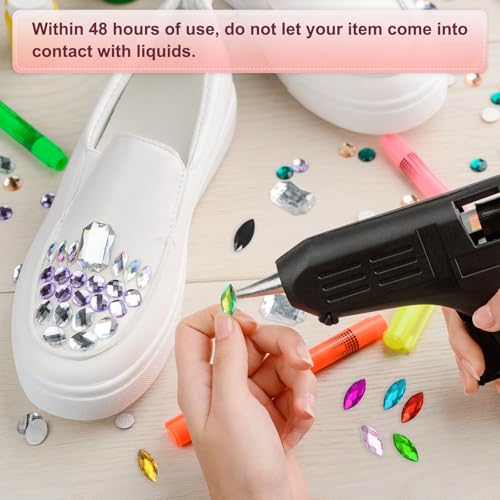 M METERXITY 100-Pack Horse Eye Rhinestone, 15x7mm Acrylic Flat Back Rhinestones Stickers for DIY Craft/Jewelry, Crystal Gems Sticker [Green AB] - Image 4