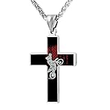Elelab Cool Motocross USA Biker - American Cross Necklace Zinc Alloy Pendant Creative Personalized Accessories Prayer Christian 24 Inch
