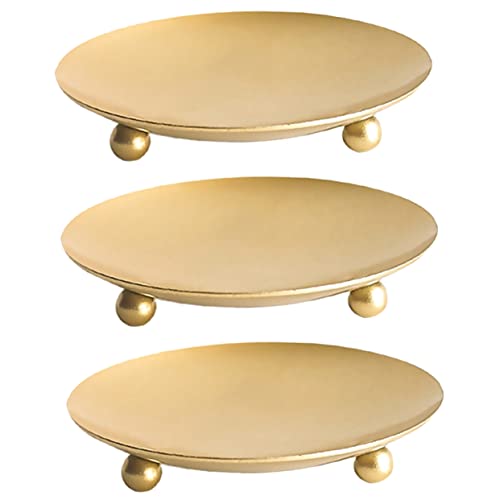 BESTYASH 3Pcs Iron Candle Plates Elegant Candle Holders for Weddings Parties and Home Decor Present for Special Occasions and Housewarmings Versatile Indoor Outdoor