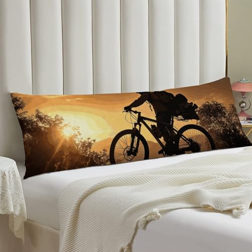 Housse de coussin avec fermeture eclair invisible et motif vtt