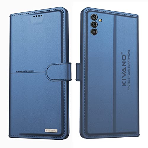 Image of KIVANO Samsung Galaxy M13 4G Professional Series Wallet Case | Luxurious Design | Premium | PU Leather Flip Case Back Cover - Dark Blue
