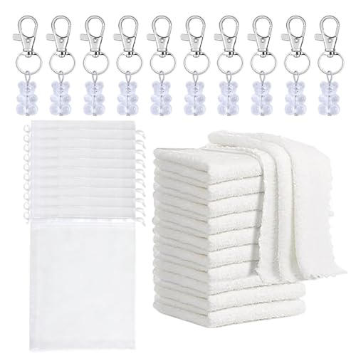 Generisch Babyparty-Geschenkset Handtuch, Bären-Badetuch-Geschenke - 10X Korallen-Fleece-Handtuch-Set in Bärenform,Babyparty-Handtücher mit Organzabeutel und Bärenmotiv für die Babyparty