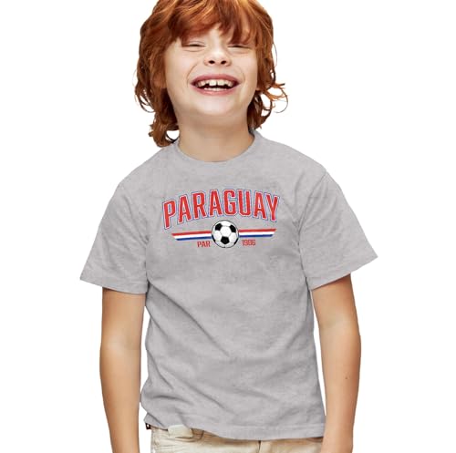 Popfunk Paraguay World Soccer Crest Youth T-Shirt, Athletic Heather, S