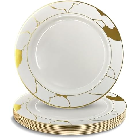 DecorLine Cream & Gold Salad Plates Set Cover