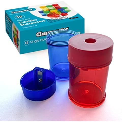 Classmaster Single Hole Canister Pencil Sharpeners 12-Pieces, Multicolor, DPS112 Cover