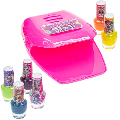 L.o.l Surprise! Townley Girl Non-Toxic Peel-Off Water-Based Safe Quick Dry Nail Polish Gift Kit Set For Kids Set With Nail Dryer, Aa Batteries Not Included, Ages 3+ #TOP4