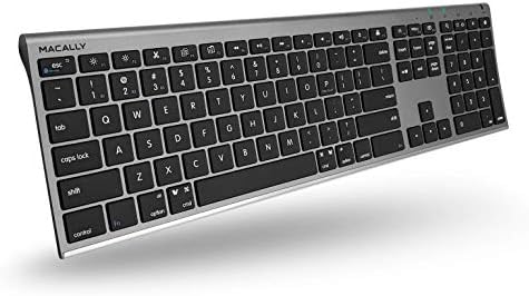 Macally Wireless Bluetooth Keyboard for Mac - Compatible Apple Keyboard Wireless for Mac iOS PC Android - Switch Between 3 Devices with Multi Device Mac Bluetooth Keyboard for MacBook Pro/Air, iMac