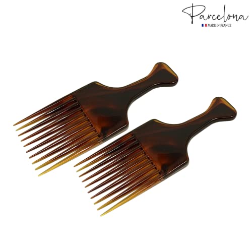Peines afro Parcelona French Afro Lift marrón set 2 miniatura 5
