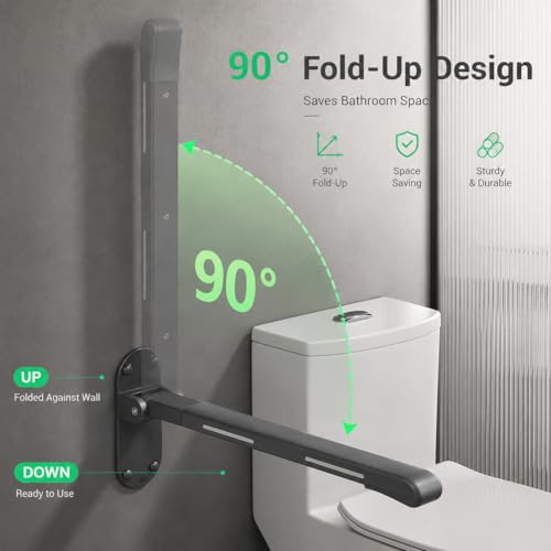 Barre d'appui de toilette pliable antidérapante fixe