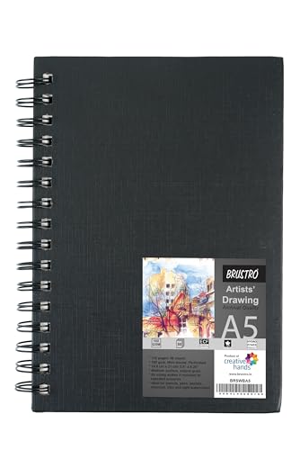 Brustro Skizzenbuch, Spiralbindung, A5-160 g/m², 116 Seiten (säurefrei)