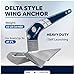 Five Oceans Delta Style Wing Boat Anchor, 22 Lb / 10 Kg Galvanized Steel Boat Anchors, Premium Series, for Pontoon, Fishing Boats, Bass Boats, Sport Boats, Sport Yachts, Sailboats - FO3686