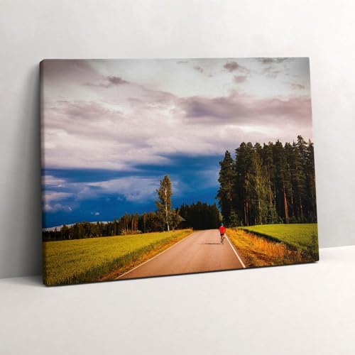 Image sur toile piste cyclable aménagée 80x60cm tableau déco murale nature