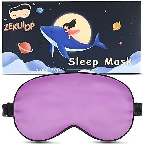 Sleep Mask, Super Soft Eye Masks with Adjustable Strap, Lightweight Comfortable Blindfold, Perfect Blocks Light for Men Women (Light Purple, Purple, Deep Purple)