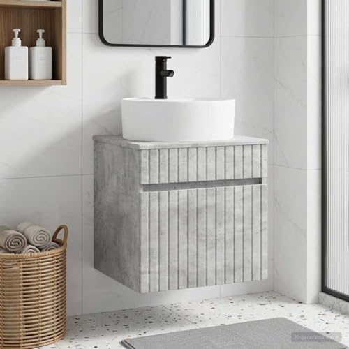 Mueble de baño de madera 49cm suspendido para lavabo pequeño 2