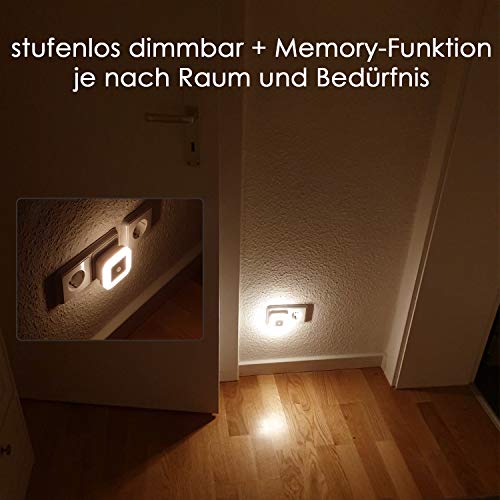 SOAIY Luz nocturna LED regulable con Sensor de movimiento, Luz de orientación Ajustable con 3 modos (Auto/ON/OFF) para baños, pasillos, habitaciones infantiles, dormitorios (2 PCS Blanco Cálido)