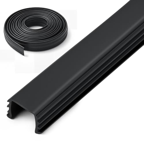 Canal de vitrage en U noir joint vinyle 1,27 cm pour fenêtre Pushglossy