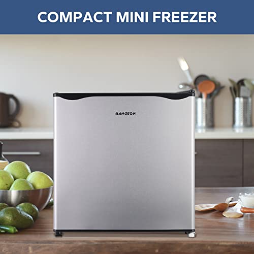 Bangson Mini Freezer,1.1 Cu.ft Small Freezer, Upright Freezer With Removable Shelf, Single Reversible Door, Compact Freezer For Home, Kitchen, Office, Apartment(Silver) #TOP7