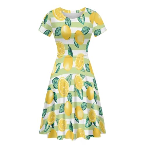 Image of Biyejit Women's Summer Casual Short Sleeve T-Shirt Swing Dress Crew Neck Plus Size S-4XL