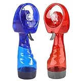 Sapphirem Water Mist Spray Bottle Fan Portable Handheld Mister - Battery Operated (Red& Blue)