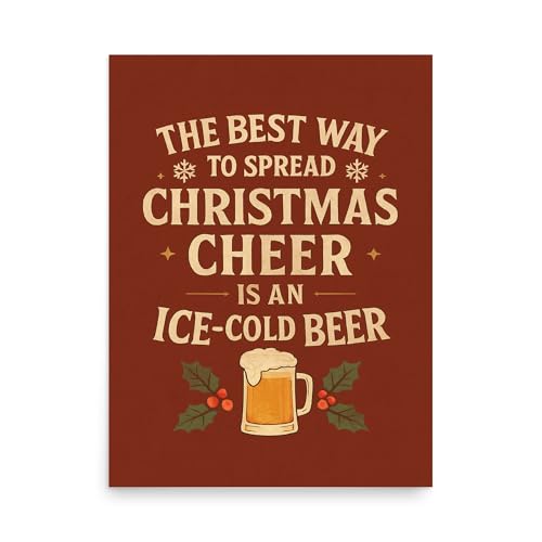 Chritmas Gifts for Men - Christmas Beer Poster Funny Holiday