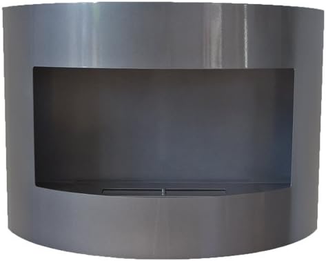 Deka Interieurbouw Bio Ethanol Fireplace RIVIERA DELUXE Silver Wall Fire Place with Stainless Steel Burner