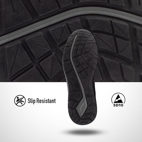 New Balance Logic Composite Toe Shoes for Men - Non-Slip, SD10, Puncture Resistant - Industrial, Construction Work, Cool Grey/Black SD, 7 Wide