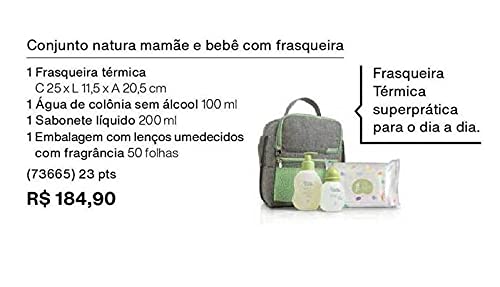 Presente Natura Mamãe e Bebê Com Frasqueira Térmica