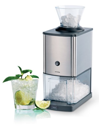 Trebs 21114 Eiscrusher im Edelstahl-Design, 1 kg Eis pro Minute, Kapazität 3 Liter, ideal für Softdrinks, Limonaden, Cocktails, auch Fischgerichte, Silber