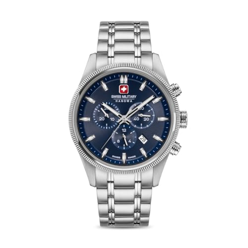 Image of Swiss Military Hanowa SMWGI0003104 - Swiss Made Round Blue Chronograph - Watch for Men