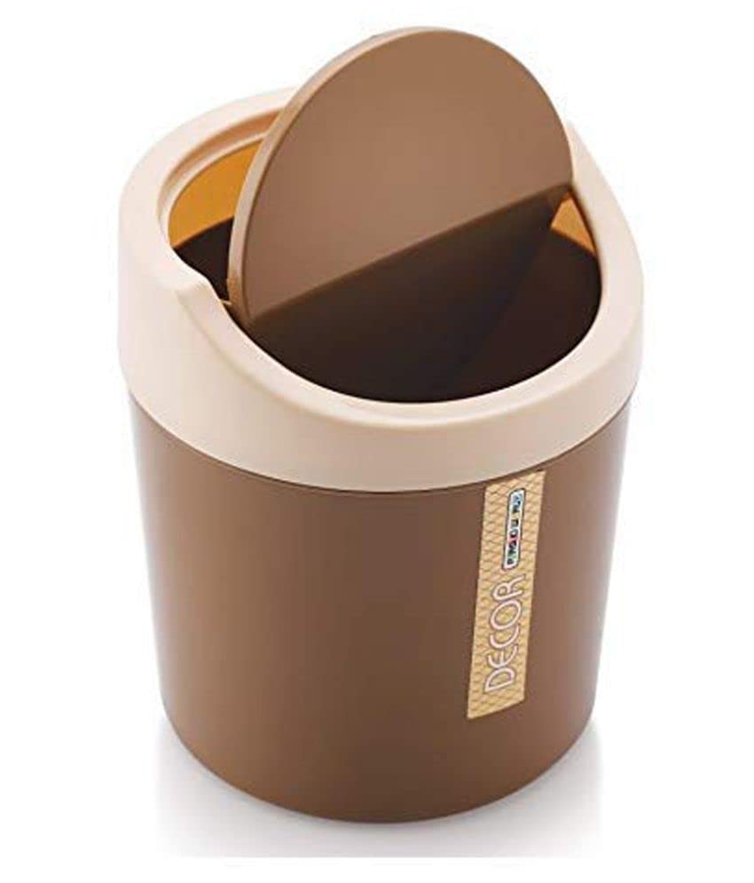 PUTHAK Plastic Mini Waste Bin Desktop Garbage Basket Home Table Swing-Lid Trash Can Dustbin For Office Home Work Place (Size/Inches 5.3 * 5.7, 2L, Multicolor) (B0BRVBJR9F) Amazon Price History, Amazon Price Tracker